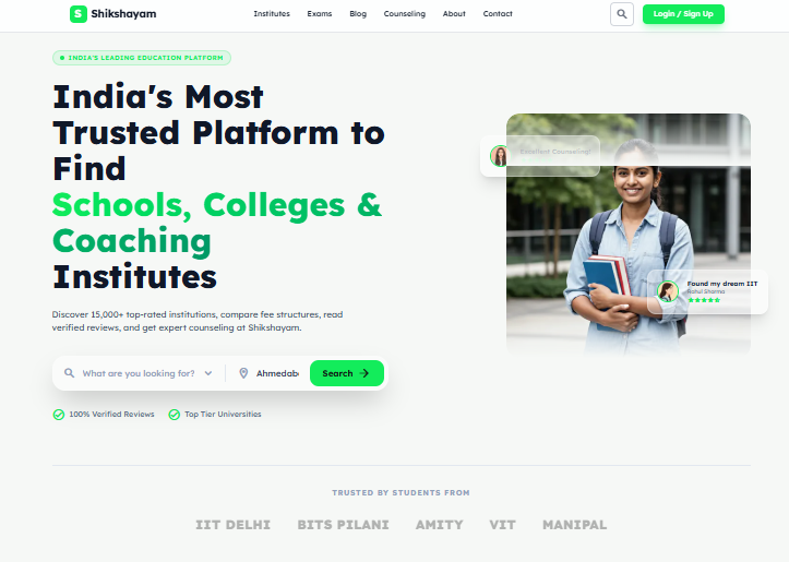 Shikshayam Homepage Header