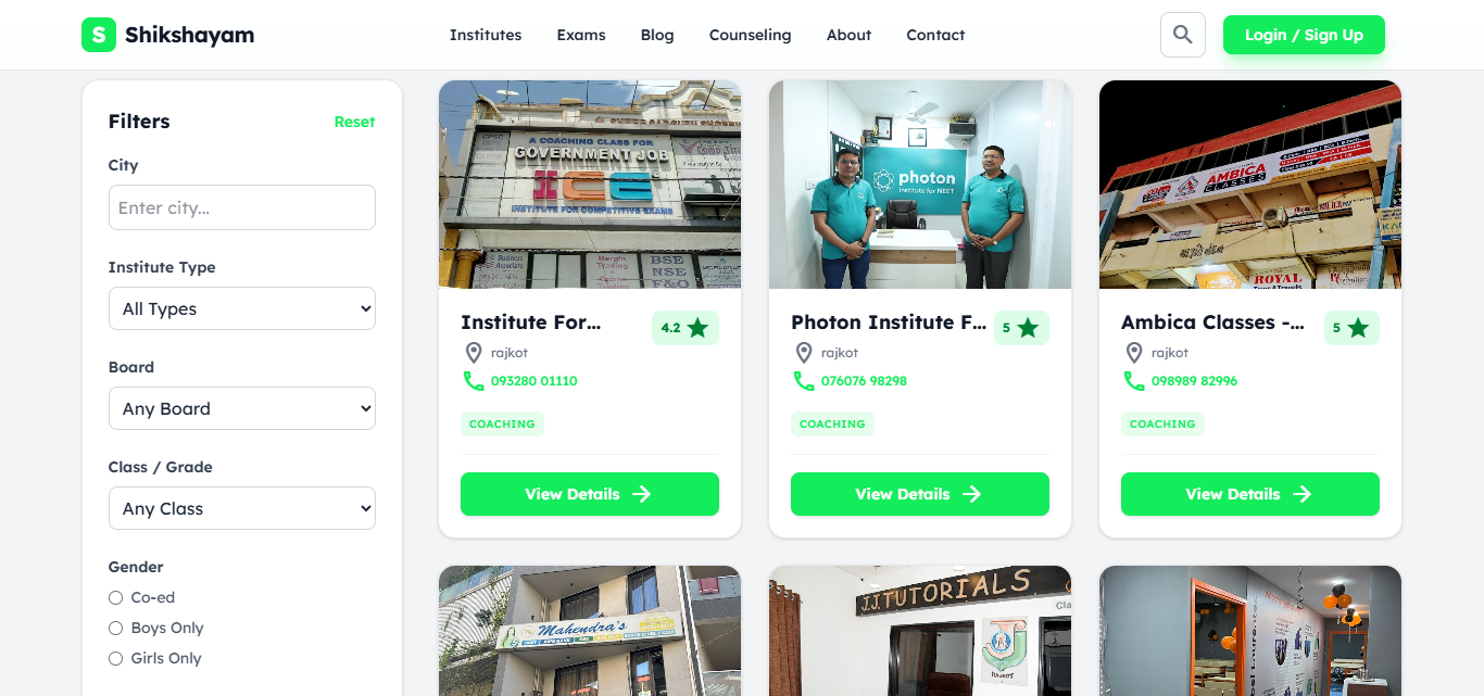 Shikshayam Institute Directory